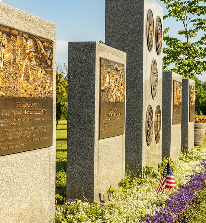 Photo of the Veterans Memorial inside of Forest Home Cemetery