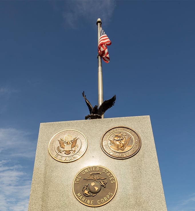 Photo of the Veterans Memorial inside of Forest Home Cemetery